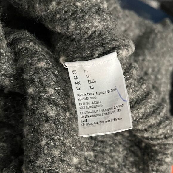 AMERICAN Eagle Outfitters Live Your Life Gray fuzzy wool blend sweater, size XS - Picture 6 of 6